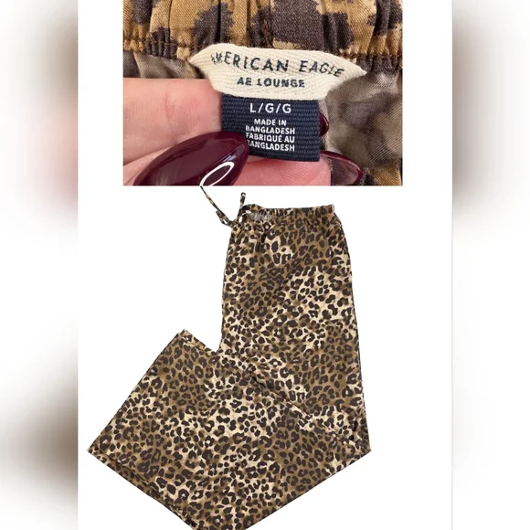 American Eagle Outfitters Leopard Print Wide Leg Pants - Brown - Picture 5 of 15